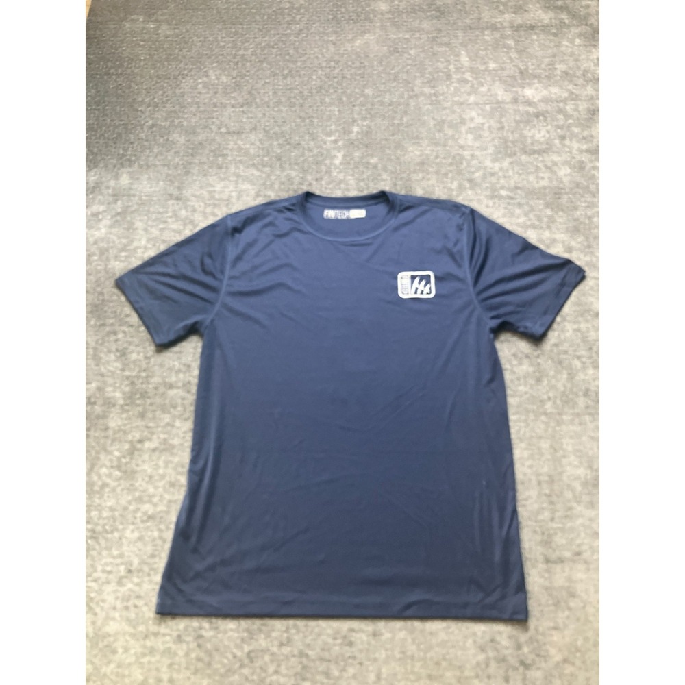 Fintech Sun Defender T-Shirt Mens Large Navy Blue Fish To Live To Fish Casual